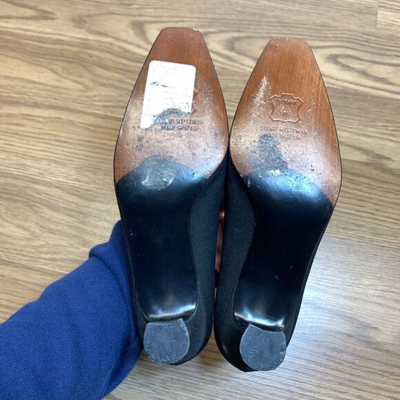 STUART WEITZMAN Womens Size 6M Fabric Pumps Shoes Heel Black - Picture 7 of 10